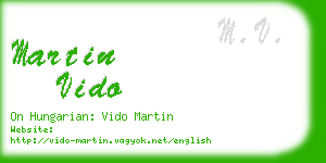 martin vido business card